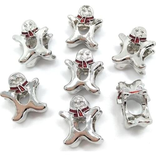 YIQIFLY free Shipping 35pcs 13x11x9 new style gingerbread alloy beads fit European charms bracelet DIY