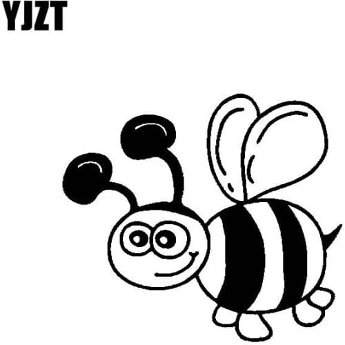 YJZT 14.3CM*12.5CM Minimalist Honey Bee Artistic Delicate Vinyl Decal Cool Car Sticker Black/Silver C19-0834