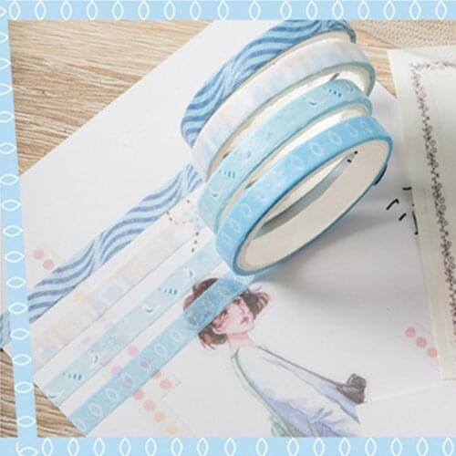 10Pcs/Set 5mm Fantastic Colorful Masking Tape Diary Scrapbooking DIY Decoration Washi Tape Masking Tape Paper tape color series