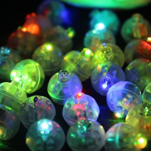 100Pcs/lot Color Round Mini Led RGB Flash Ball Lamp Lantern Balloon Lights For New Year Deco Christmas Wedding Party Decoration