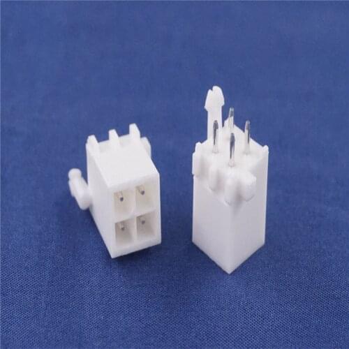 100pcs Pitch 4.14 mm Male Header 4 pin 2x2 0.163" Straight Through Hole Cross Mini Universal Mate-N-Lok 770174-1 Shrouded