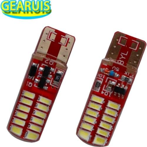 100pcs T10 silicone 24 smd 3014 Lighting and Flash 2 mode 194 168 W5W Car side wedge parking ligh width lamp marker light white