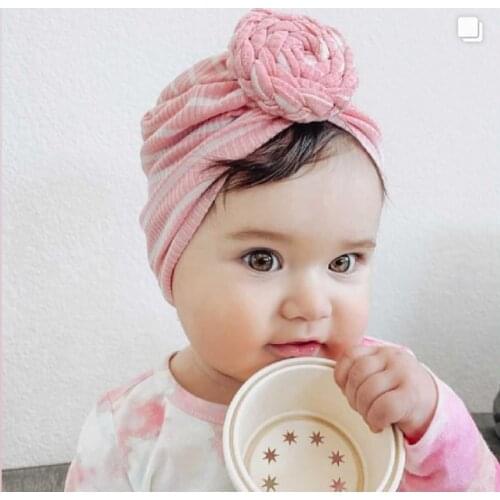 16pc/lot Newborn Baby Round Knot Turban Headbands Toddler Dounts Headband,Ribbed Bow Hats Babes Caps for Girls Hair Accessories