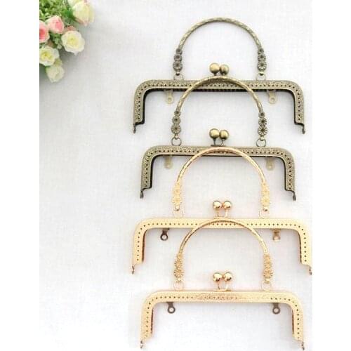 4PCS Metal Handbag Handle Frame Kiss Clasp Lock Handle Arch for DIY Purse Bag Fashion New Fashion Handle DIY Craft 18CM 20CM