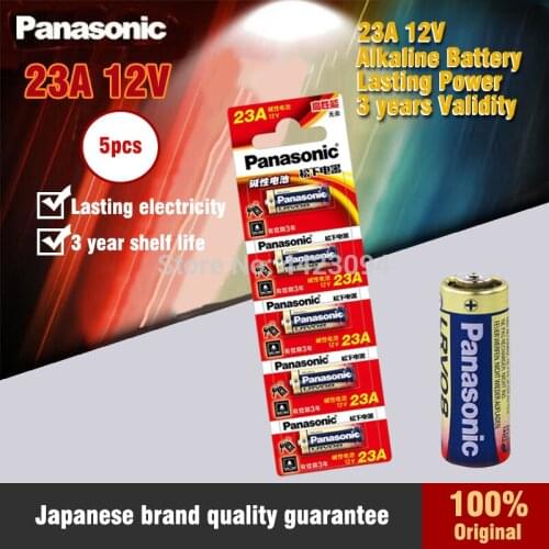 5PCS/LOT 100% Genuine Panasonic LRV08L-1B5C 12V A23 23A Alkaline battery/alarm batteries