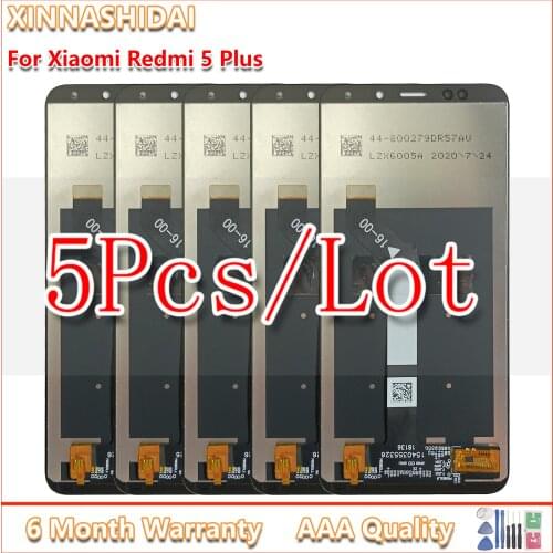 5 Pcs LCD Display For Xiaomi Redmi 5 Plus New LCD Display Touch Screen Digitizer Replacement Repair Parts