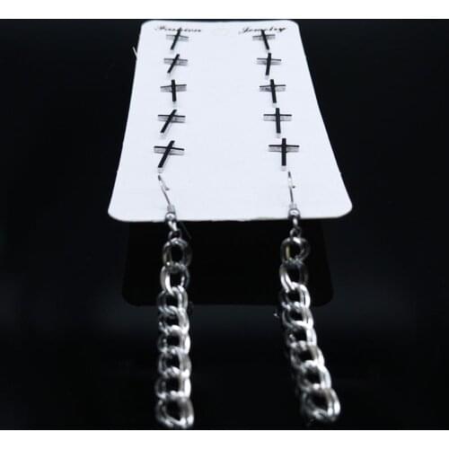 6 pairs 2021 Fashion Cross Stainless Steel Set Earrings for Women Silver Color Earings Jewelry pendientes acero E61283S03