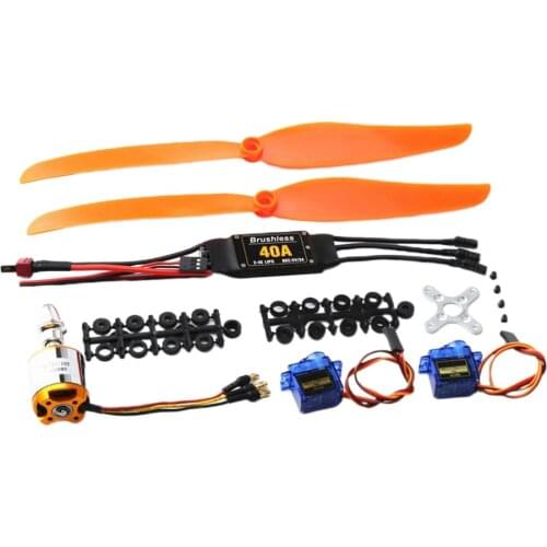 RC Brushless 2217 KV1100 Motor + 40A ESC + 1060 Propeller + Servo For RC Plane