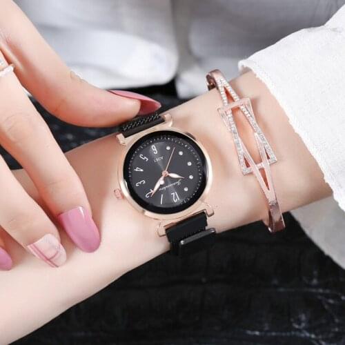 Women Arabic Numbers Fashion Watches Luxury Magnetic Strap Quartz Watches Relogio Feminino Reloj Mujer