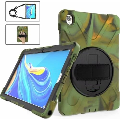 Case For Huawei Mediapad M6 10.8" 2019 SCM-AL09 SCM-W09 Cover pencil holder Stand Hand & Neck Strap Shockproof Silicone case
