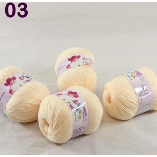 Color optional 4 ballsX50g Cashmere Silk velvet Children Hand kintting Yarn 1803 Corn Yellow