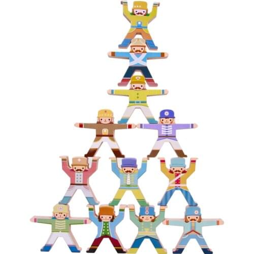 Wooden Hercules Balance Building Blocks DIY Stacking Jade Wooden Toys Wooden Blocks Kids Educational Toys for Children