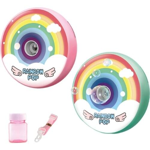 Electric Bubble Machine Rainbow Automatic Bubble Blower with Music Light Outdoor Game Kids Children Toys Gifts 69HE