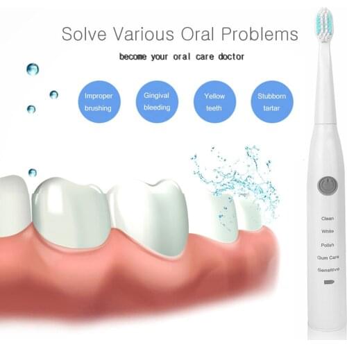 Electric Toothbrush Sonic Wave Rechargeable Top Quality Smart Chip Toothbrush Head Replaceable Whitening Tooth brush#B622