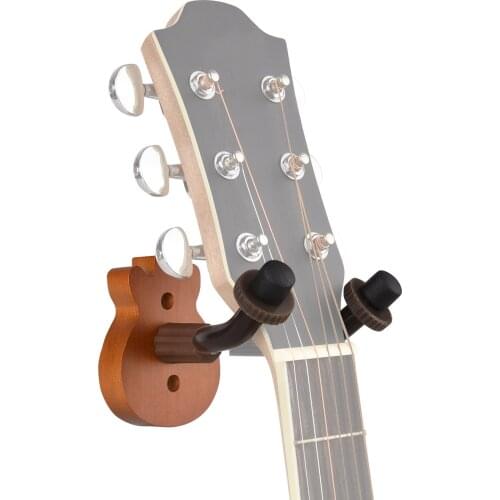 Guitar Wall Mount Hanger Solid Wood Guitar Hanger Wall Hook Holder Stand with Metal Steadying Bars for Guitar Bass Ukulele