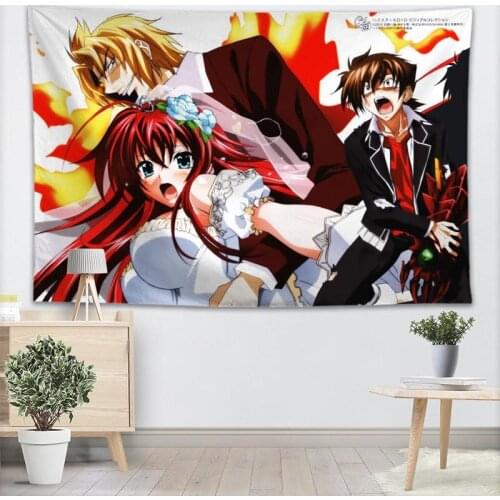 High School DxD tapestry anime art print tapestry psychedelic wall hanging beach towel polyester thin blanket yoga 70X100cm