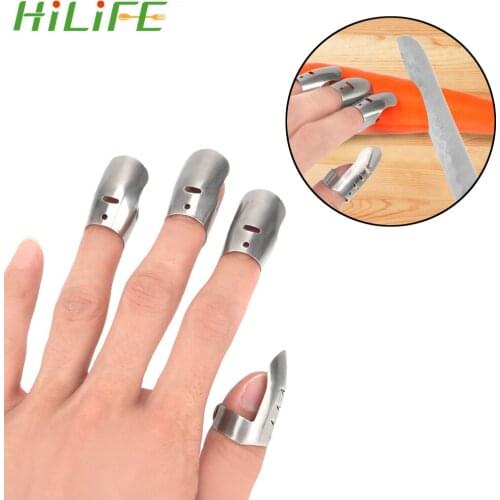 HILIFE 4pcs/set Cooking Cutting Tools For Using Knife Finger Protector Finger Guard Kitchen Accessories Stainless Steel