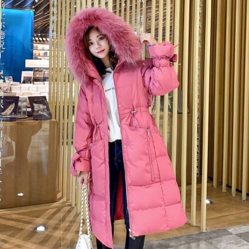 JuneLove Women Winter Warm Coats Parkas Female Long Jackets Thick White Duck Down Ladies Jacket Down Female Casual Outwears