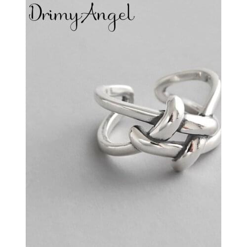 Vintage Handmade Silver Color Big Cross Rings For Women Men Adjustable Size Christmas Gifts Party Rings Personality