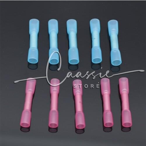 1000 PCS Red Heat Shrink Connectors Insulated Waterproof Crimp Terminals Seal Butt Electrical Wire Connector 22-18 AWG