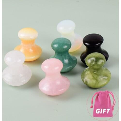 Mushroom Facial Massager Gua Sha Tool Natural Quartz Gouache Scraper Skin Care Massage SPA Acupuncture Scraping Healing Massager