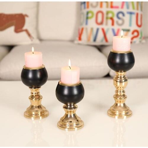 IMUWEN Metal Candle Holder Gold Candlestick Wedding Candle Stand Exquisite Table Candlestick For Home Hotel Decor