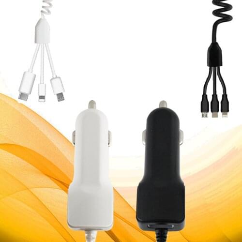 USB Type C Micro Cable 3 in 1 Fast Car Charger USB Charging Cable For Android Phones iPhone Power Charging Cable