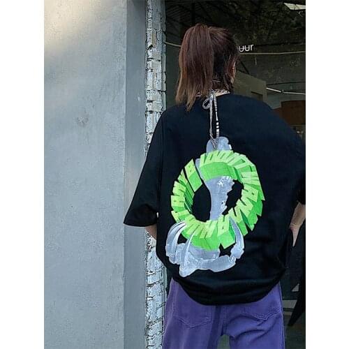 BF 3D English Print short sleeve T-shirts 2021 new mens and womens loose bottoming top tees