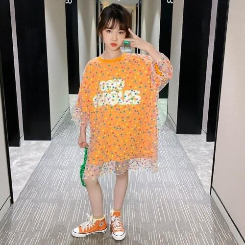 Parent-child Outfit Dress Mother Daughter Matching Clothes Dresses Chiffon White & Orange Summer Dress Cute New Arrival