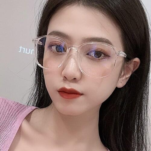 Spectacle Frames Female Anti-blue Glasses Female Retro Transparent Spectacle Lens Glasses Frame Literary Glasses Frame For Women