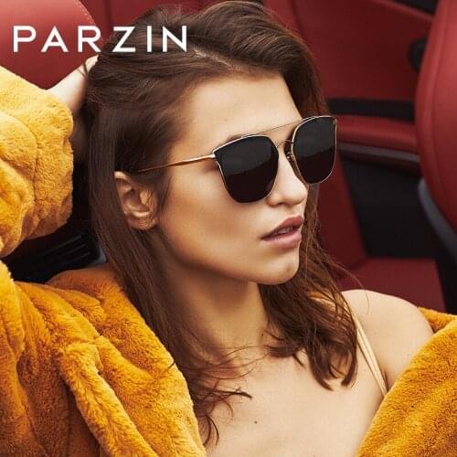 PARZIN Nylon Women Sunglasses Fashion Oversized Sunglasses for Men Coating Mirror Retro Accessories Lunette De Soleil Femme
