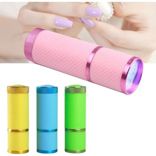 Portable Mini UV 9 LED Purple Light Nail Dryer Curing Lamp Flashlight Torch for Gel Nail Polish Art Light Lamp Machine Tools