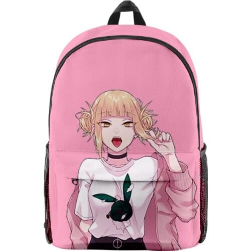 My Hero Academia Toga Himiko 3D Merch Fashion Oxford Cloth Shoulder Backpack Printed Multi Zipper Pack Casual School Bag