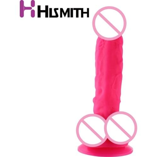 Hismith 9" silicone dildo sex product g spot toy for sex machine 4.5cm Diameter pink realistic dildo adult sex toys for woman
