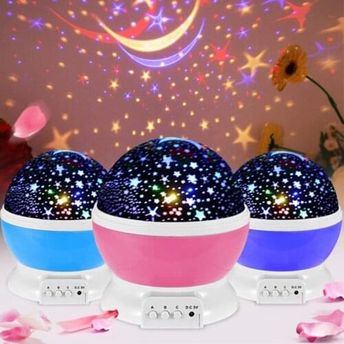 LED Night Lights For Children Bedroom Decoration Star Sky Projector Starry Rotating Night Lamp Valentines Day Gift USB LED Light