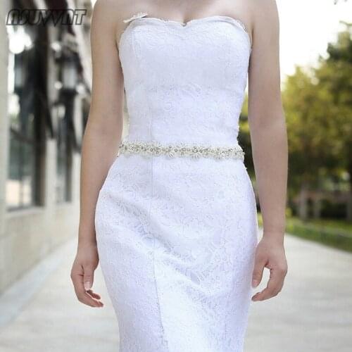 Trendy New Women Belt Wedding Bridal Belt Rhinestone Girl Applique Flower Pearl Wedding Belt Accessories Belt For Wedding Dress
