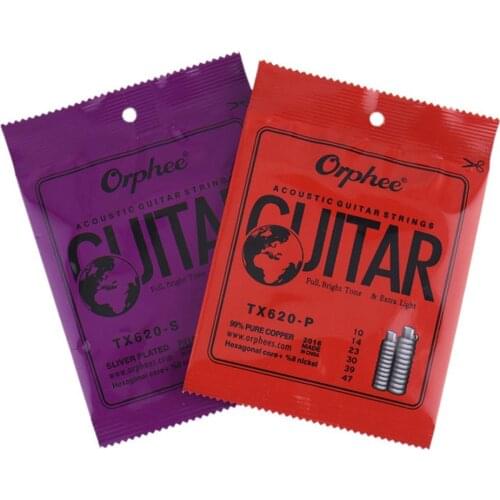 TX620-P / TX620-S Folk Guitar Strings Copper / Silvered Classic Guitar Strings Steel Wire Acoustic Folk Guitar Parts Accessories