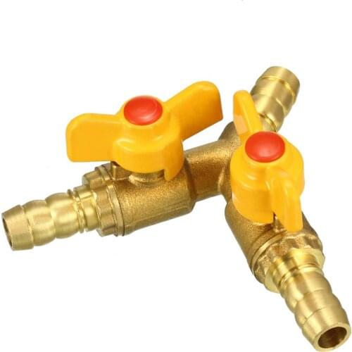UXCELL Clamping Collet Clamping Nuts 3 Way Brass Shut Off Ball Valve Fitting Connector Rubber Hose Barb Adapter 3 Types tools