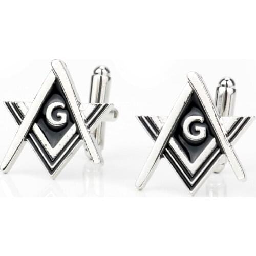 MQCHUN High Quality Freemason Masonic Compass Metal Cufflinks Wedding Enamel Brand Cufflink French Shirts Cuff Links For Men Boy