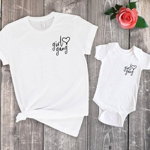 Family Clothing Mom and Daughter Tops Big Sister Matching Family Tee Mommy and Me Shirts Girl Gang Tshirts