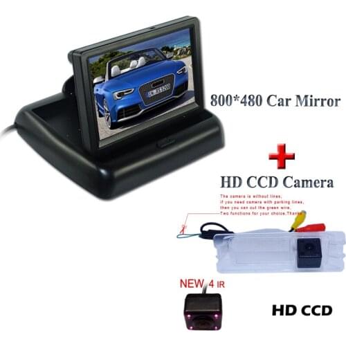 Lcd screen 4.3" car monitor +4 ir car rearview camera auto wire suitable for Nissan March for Renault Logan for Renault Sandero