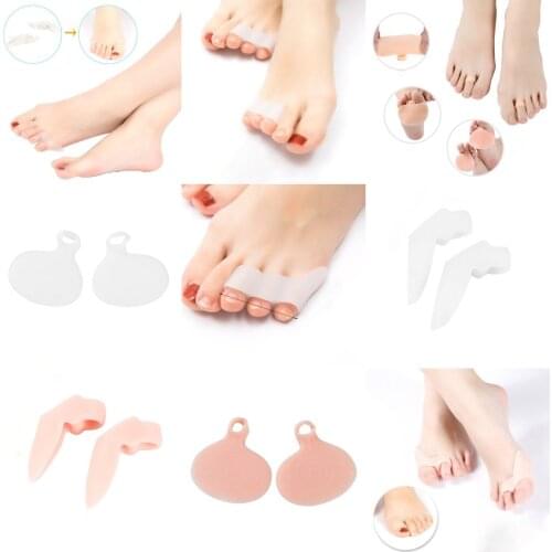 1Pair Silicone Toes Separator Bunion Bone Ectropion Adjuster Toes Outer Appliance Foot Care Hallux Valgus Corrector Anti-Corns