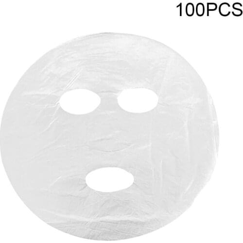 100pcs Natural Disposable Plastic Paper Masks Beauty Healthy Tool Plastic Film Skin Care Full Face Cleaner Mask Paper