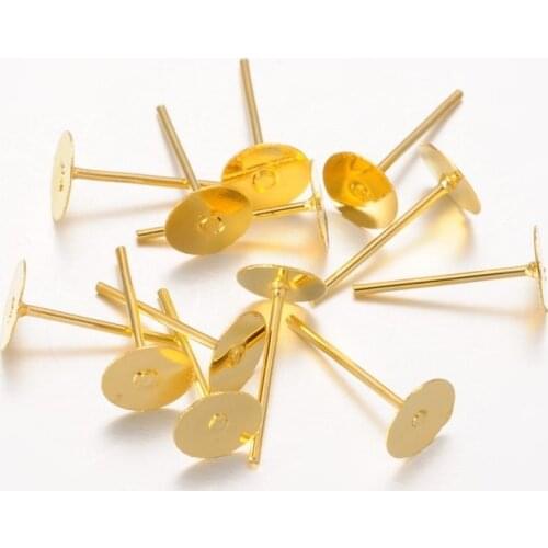 1000 pc Iron Ear Stud Findings Accessories For jewelry DIY making Earrings findings 12x6mm, Pin: 0.8mm