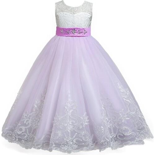 2021 Girl Clothes Elegant Long Evening Dress For Girls Performance Costume Wedding Dress Children Princess Dress For 5-12 Age