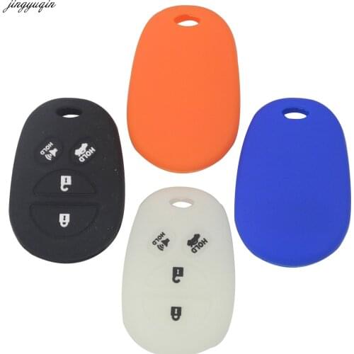 Jingyuqin 30pcs/lot 4 Buttons Silicone Key Case Shell Cover For Toyota Sequoia Fortuner Sequoia Tundra Tacoma 4Runner