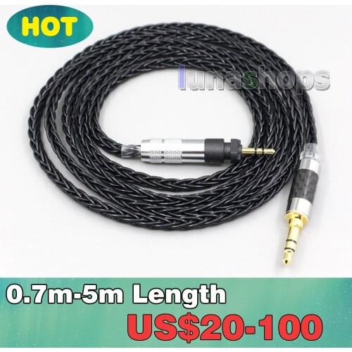 4.4mm XLR 8 Core Silver Plated Black Earphone Cable For Shure SRH840 SRH940 SRH440 SRH750DJ Philips SHP9000 LN006584