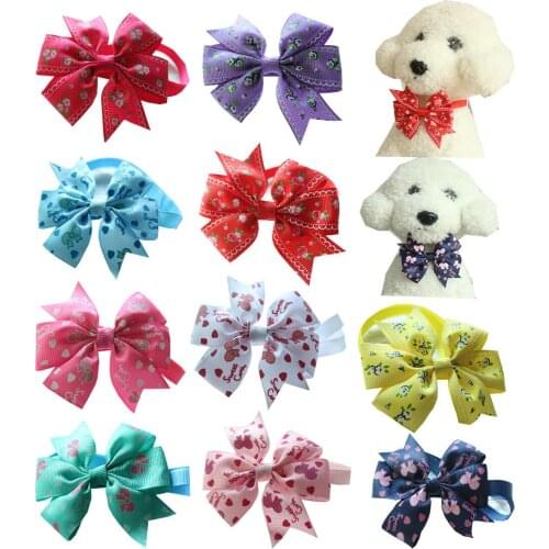 50pcs Dog Bowtie Pinwheel style Large Bows Pet Dog Bow Ties Dog Neckties Collar Accessories Pet Grooming Supplies