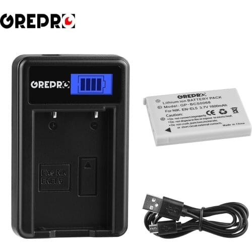 EN-EL5 ENEL5 Battery with Charger for Nikon EN EL5 Coolpix P530 P520 P510 P100 P500 P6000 3700 4200 P5000 P5100 Camera