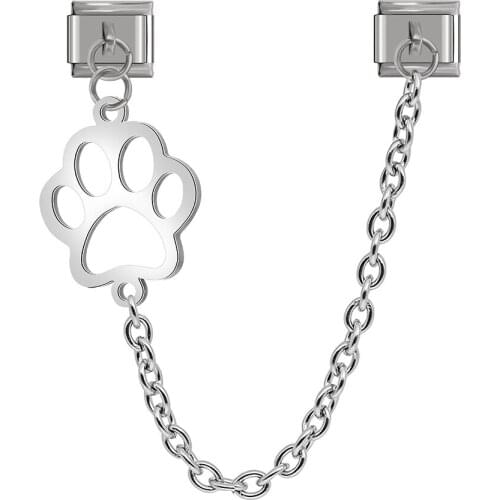 Hapiship Original Design Elephant Flower Footprints Chain Link Italian Fit 9mm Bracelet Stainless Steel Making Jewelry DJ299